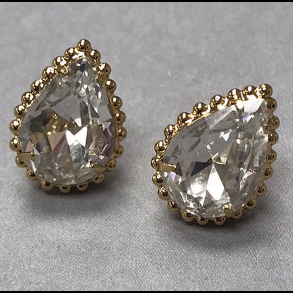 Sorrelli Bright Gold Pear Cut Crystal EarringNwt 49$